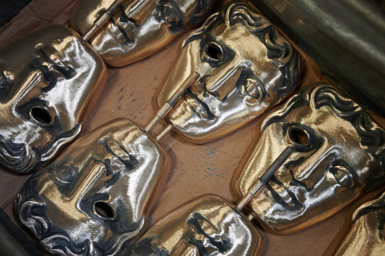 LONDON, MIDDLESEX, UNITED KINGDOM - 2019/01/31: The BAFTA Mask being made.
Making of the BAFTA Masks that are awarded by the British Academy of Film and Television (UKs version of the Oscars) at the New Pro Foundries, they have been made at the same foundry since 1976. (Photo by Alan West/SOPA Images/LightRocket via Getty Images)