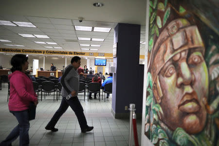 The desk for Mexicans to register to vote is seen in the Mexican Consulate in Los Angeles, California U.S. January 16, 2018. REUTERS/Lucy Nicholson