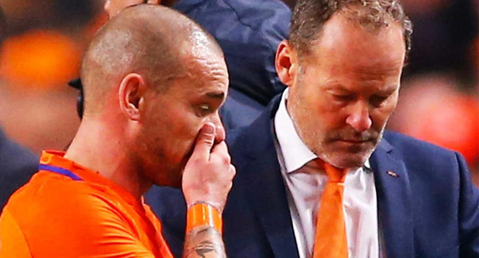 Wesley Sneijder and Danny Blind 