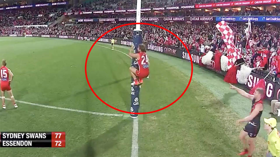 What was Dane Rampe thinking? Image: Channel 7