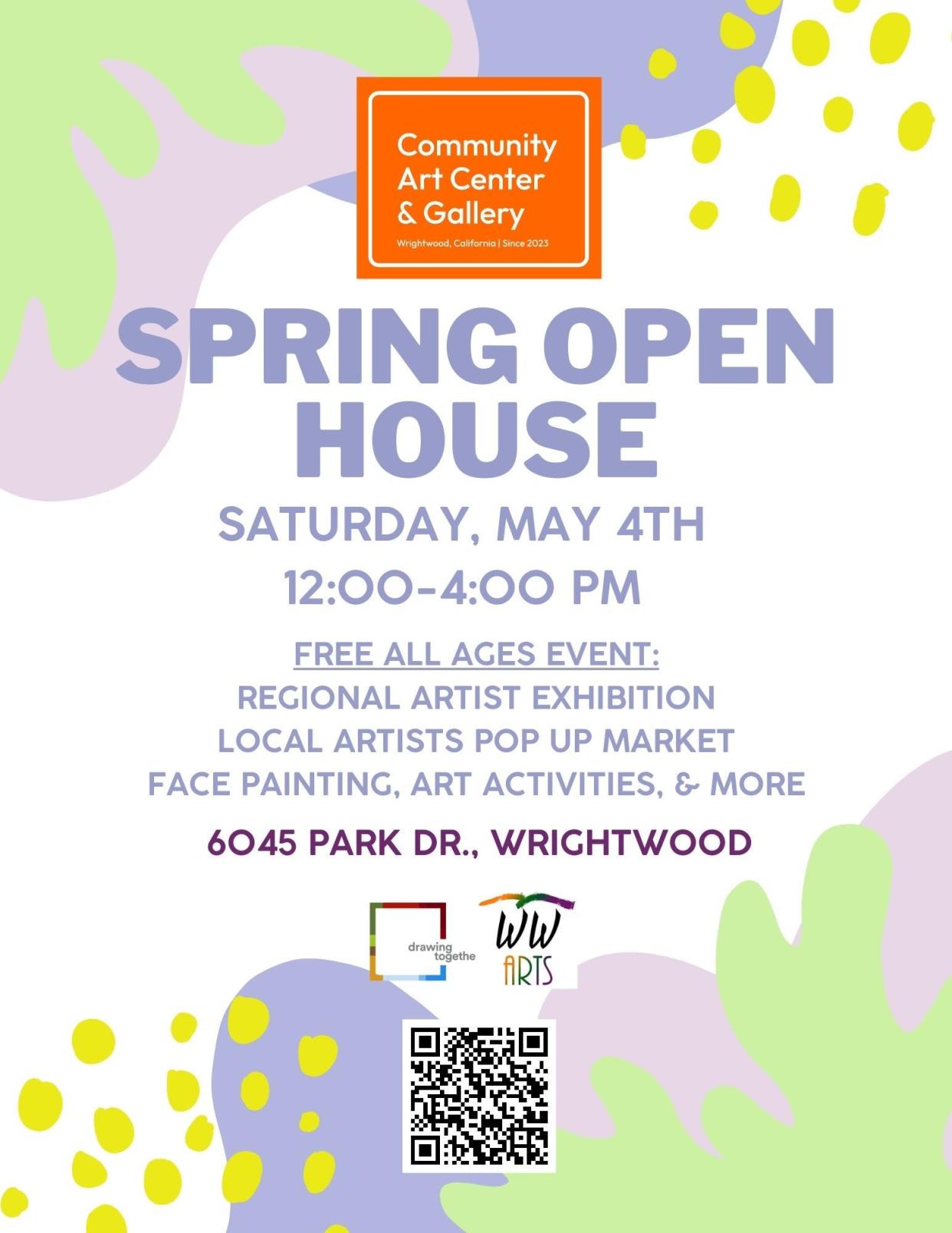 The Wrightwood Arts Center Open House flyer