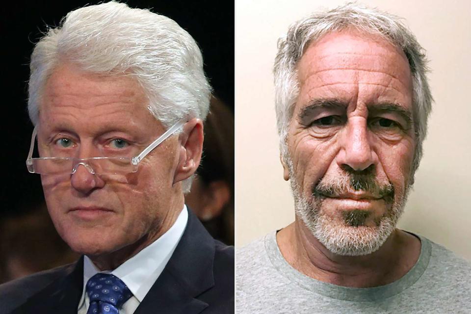 <p>Taylor Hill/FilmMagic, New York State Sex Offender Registry via AP</p> President Bill Clinton, Jeffrey Epstein