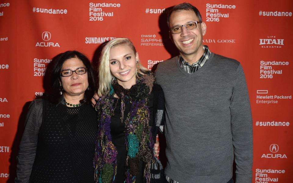 Bonni Cohen, Daisy Coleman, and John Shenk at the 'Audrie &amp; Daisy' premier at the 2016 Sundance Film Festival.&nbsp; (Photo: Matt Winkelmeyer via Getty Images)