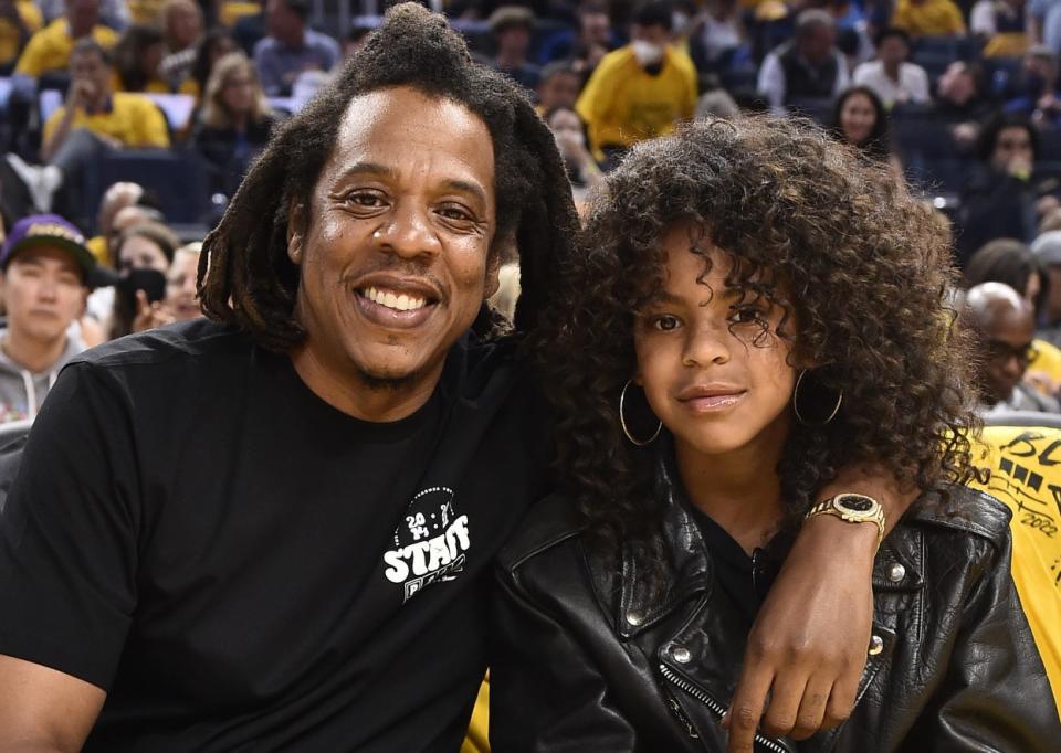 Blue Ivy has long, very curly hair