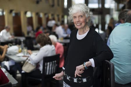 Marilyn Lewis, who started the restaurant with her late husband Harry Lewis, poses for a photo at Kate Mantilini restaurant in Beverly Hills, California June 4, 2014. REUTERS/Mario Anzuoni