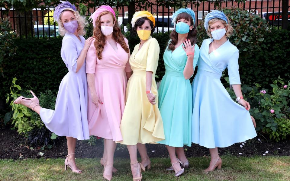 The Tootsie Rollers pose for a photograph during Royal Ascot on June 15 2021 - Chris Jackson/Chris Jackson Collection