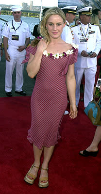 Catherine Kellner aboard the USS John C. Stennis at the Honolulu, Hawaii premiere of Touchstone Pictures' Pearl Harbor