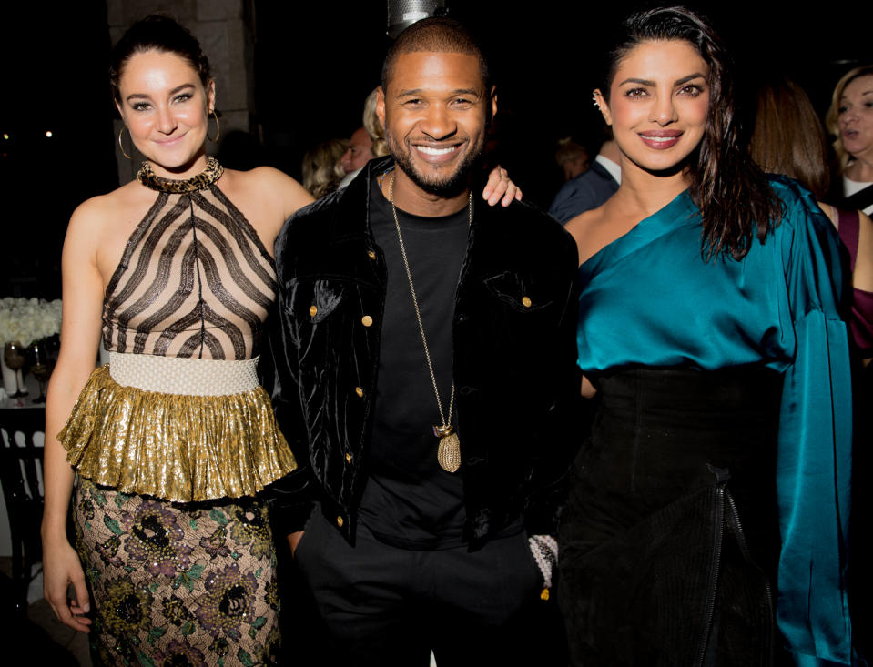 Shailene Woodley, Usher, and Priyanka Chopra