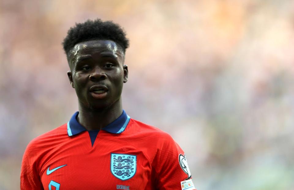 Bukayo Saka is a sure thing for England’s Euro 2024 squad (The FA via Getty Images)