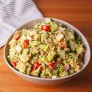 <p>The perfect work-from-home lunch! Plus, it'll make you feel super healthy, while tasting great. </p><p>Get the <a href="https://www.delish.com/uk/cooking/recipes/a35445122/zesty-mediterranean-quinoa-salad-recipe/" rel="nofollow noopener" target="_blank" data-ylk="slk:Zesty Mediterranean Quinoa Salad;elm:context_link;itc:0;sec:content-canvas" class="link ">Zesty Mediterranean Quinoa Salad</a> recipe.</p>