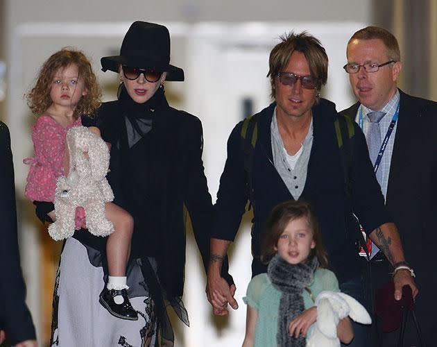 Nicole and her husband Keith with their two daughters. Source: Getty.