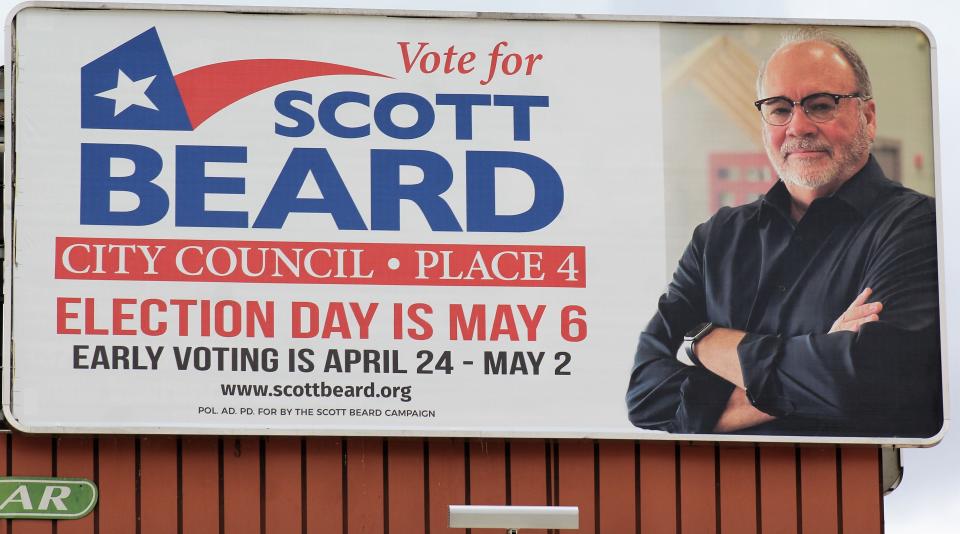 A Scott Beard billboard on South 14th Street in Abilene. Beard is seeking Place 4 on the Abilene City Council.