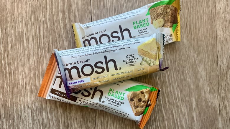 Mosh protein bars on table