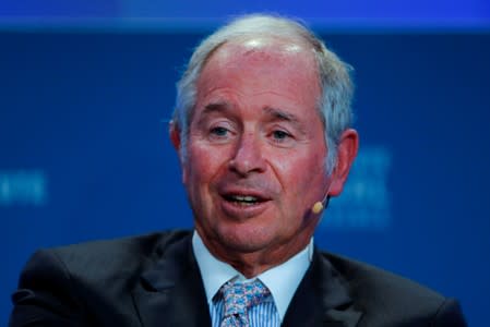 Stephen Schwarzman, Co-Founder, Chairman and CEO of Blackstone, speaks during the Milken Institute's 22nd annual Global Conference in Beverly Hills, California