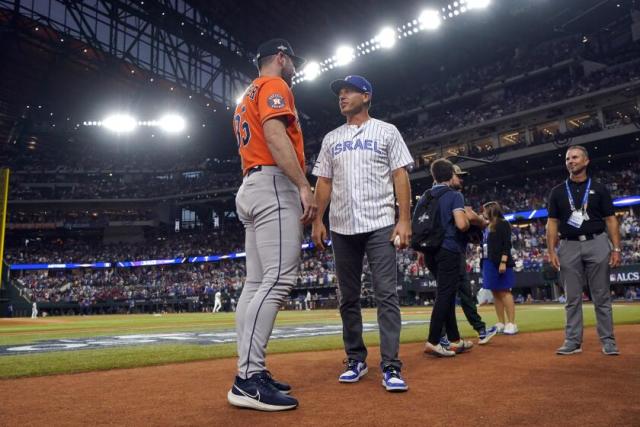 Texas Rangers players talk to media before 2023 MLB All-Star Game 