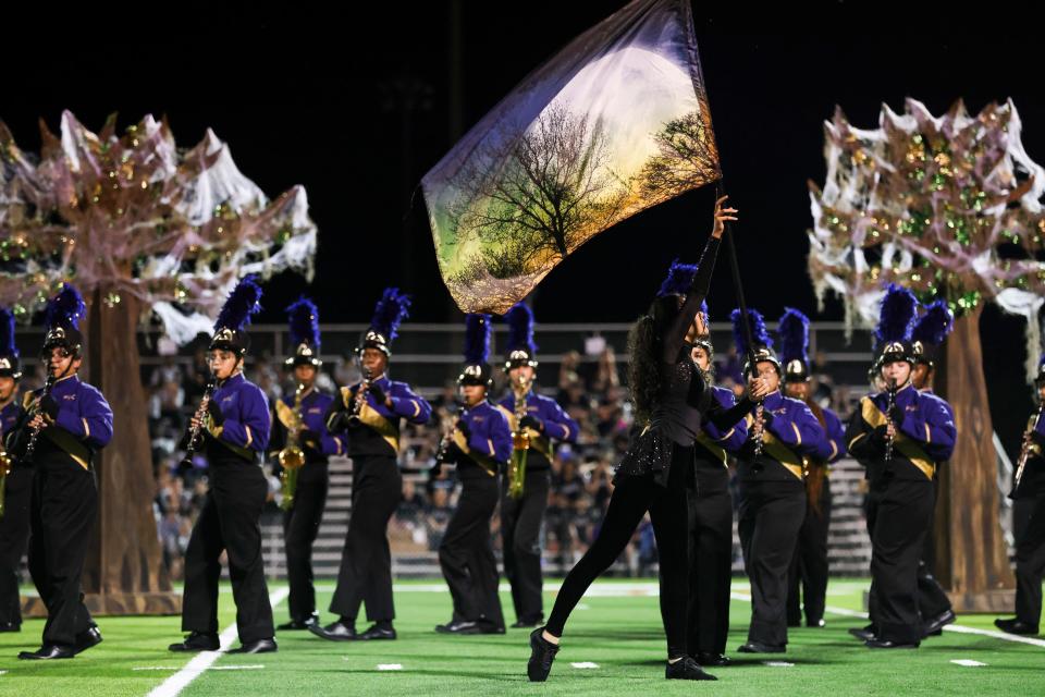Fort Pierce Central High School marching band and color guard compete in the 42nd Annual Crown Jewel Marching Band Competition on Saturday, Oct. 14, 2023, at Vero Beach High School.