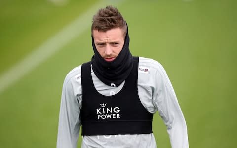 Jamie Vardy during the Leicester City training session at Belvoir Drive Training Complex on December 21, 2018 in Leicester, United Kingdom.  - Credit: Getty Images