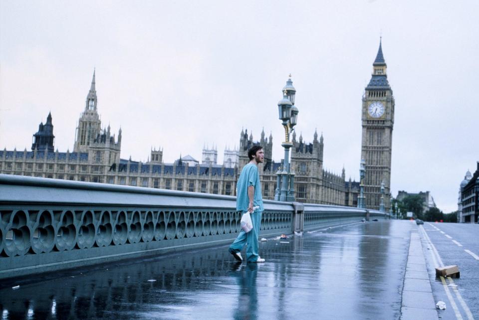 Bugged out: Cillian Murphy in the movie 28 Days Later, about a mystery virus that spreads across the capital