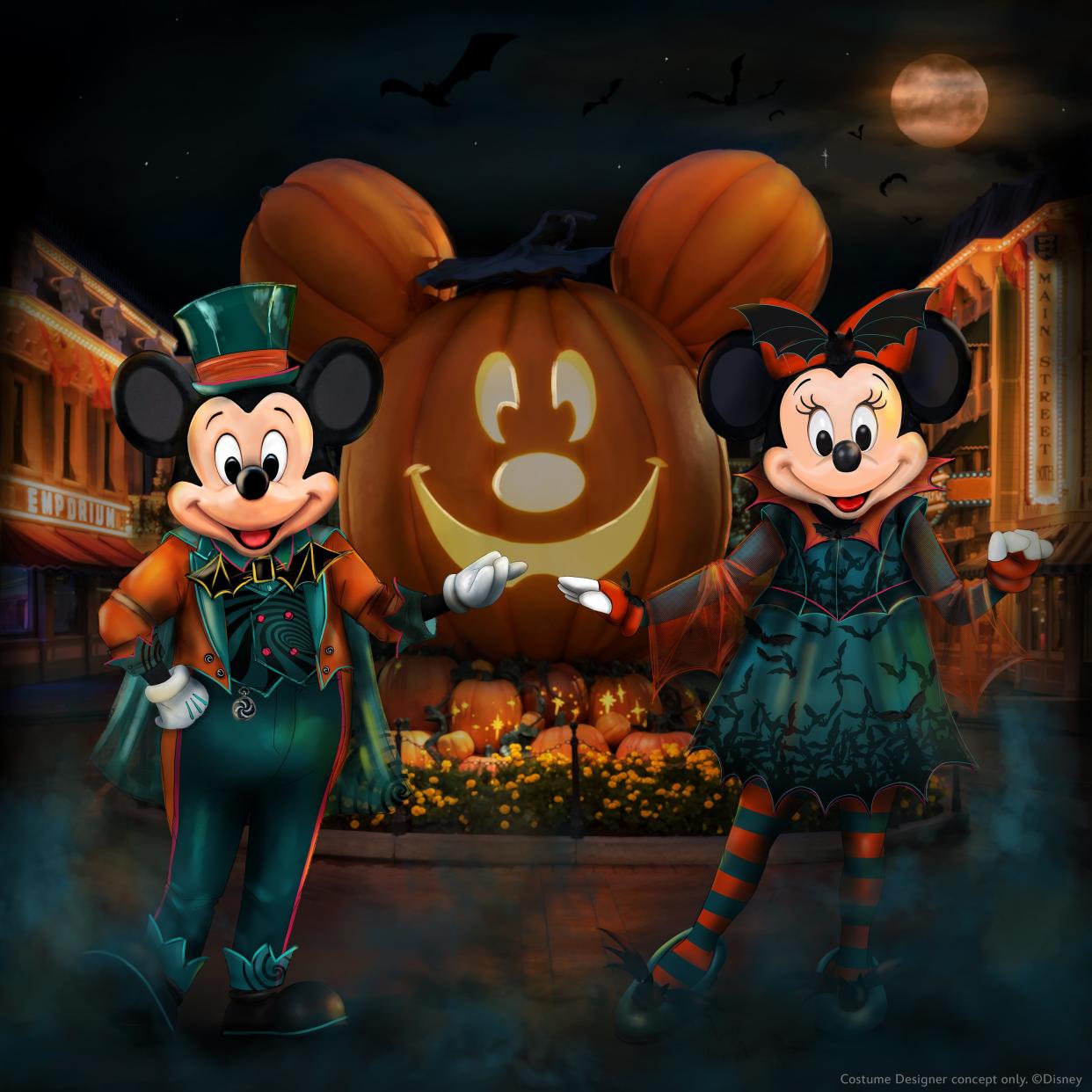Mickey Mouse and Minnie Mouse will debut new Halloween outfits this year at Disneyland Resort.