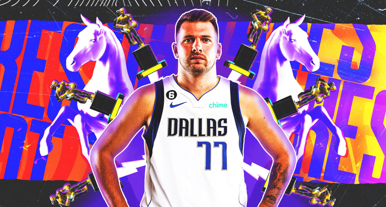 The Dallas Mavericks' Luka Doncic is our early pick for MVP. (Graphic by Erick Parra Monroy/Yahoo Sports) 