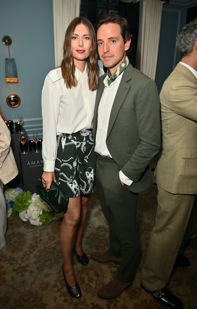 Maria Sharapova y su novio Alexander Gilkes celebrando el 20 aniversario de la victoria de Maria en Wimbledon
