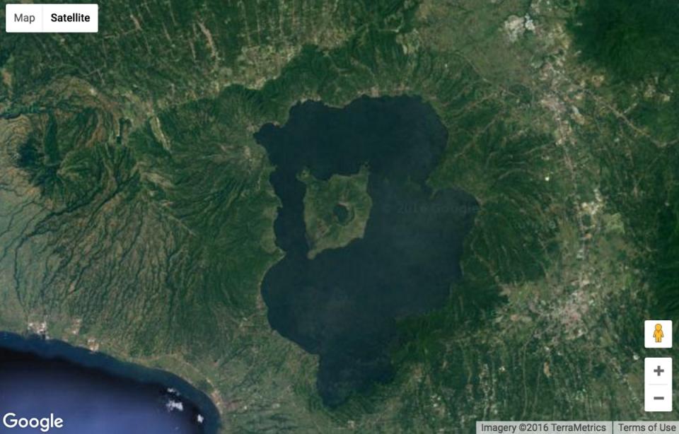 Satellite image of an island-in-a-lake-on-an-island-in-a-lake-on-an-island.