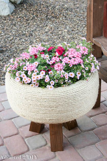 Turn an Old Tire Into a Planter