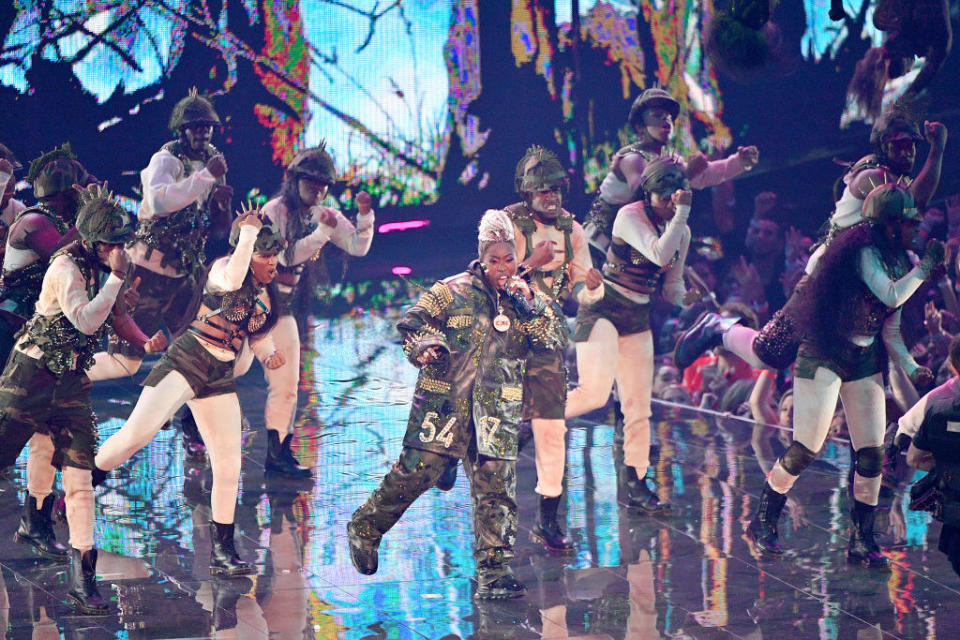 Missy Elliott dancing onstage