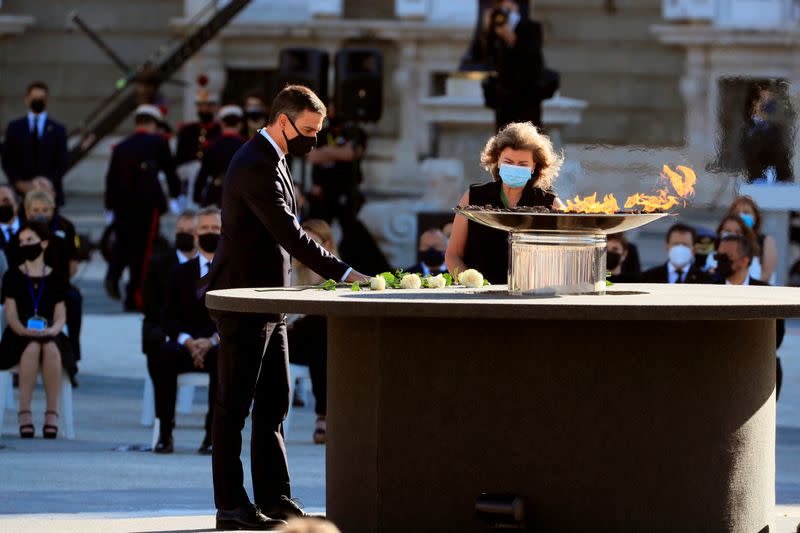 State tribute in memory of Spain's COVID-19 victims at Royal Palace in Madrid