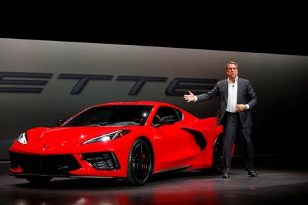 General Motors unveils its redesigned mid-engine C8 Corvette in Tustin