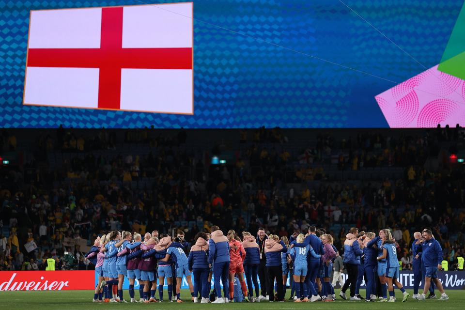 England celebrate after reaching the World Cup final (Getty Images)