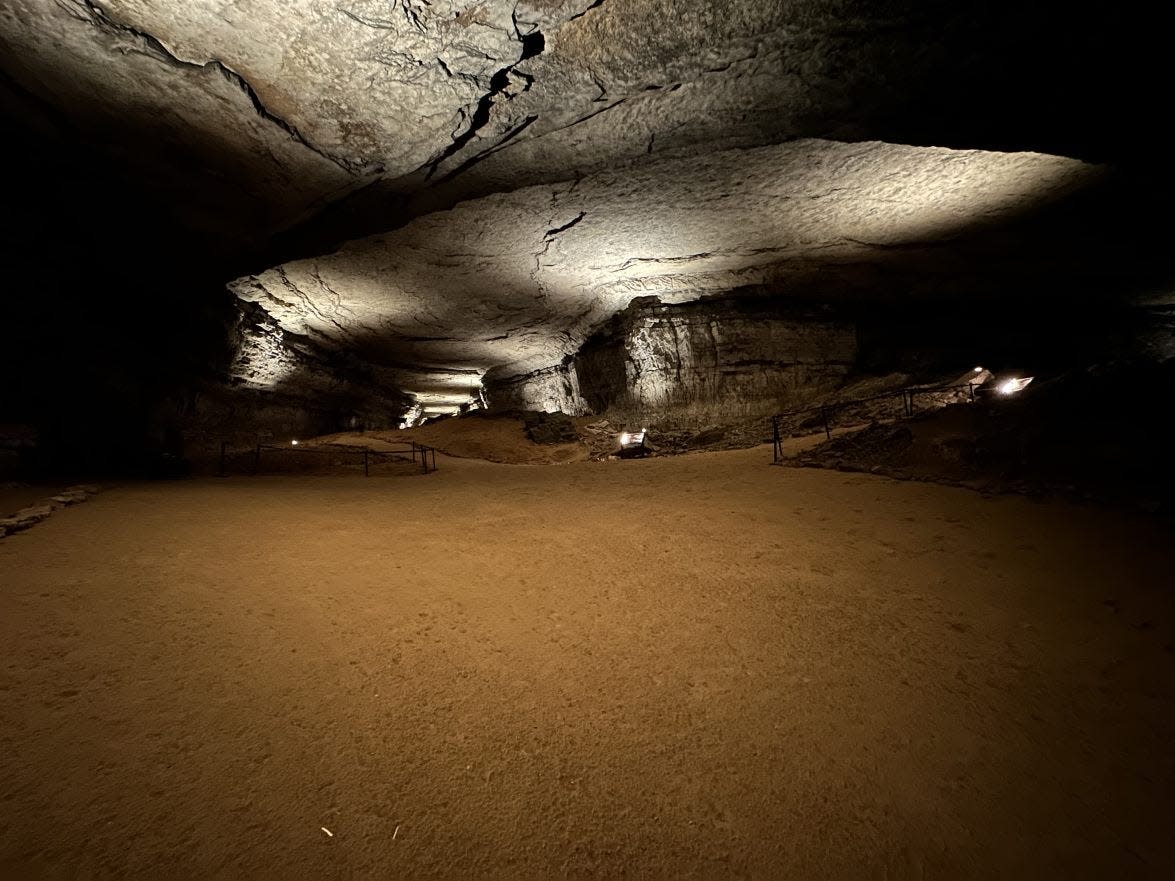 An empty cavern at Mammoth Cave