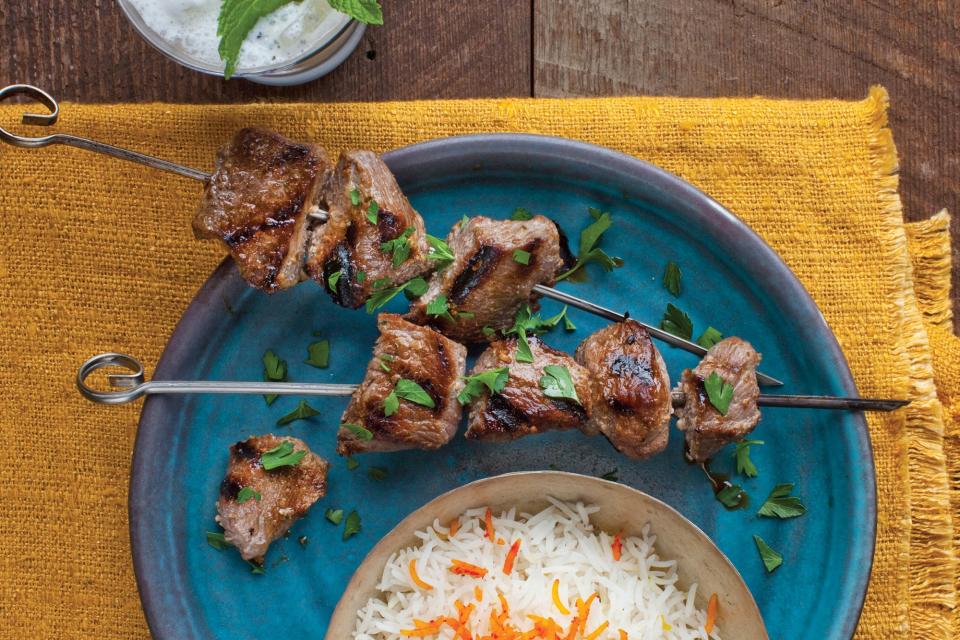 Lamb Kebabs in Pomegranate-Walnut Marinade