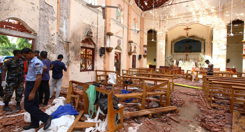 Along with three hotels, a number of churches were targeted including St. Sebastian's Church in Negombo. Source: Getty