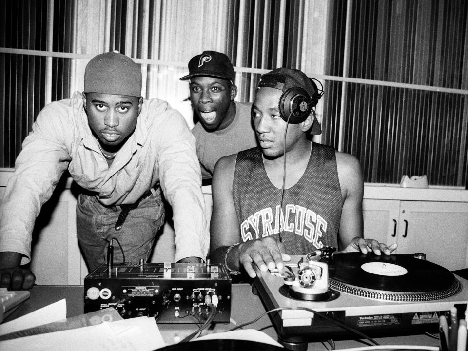 A photo of the three members of A Tribe Called Quest