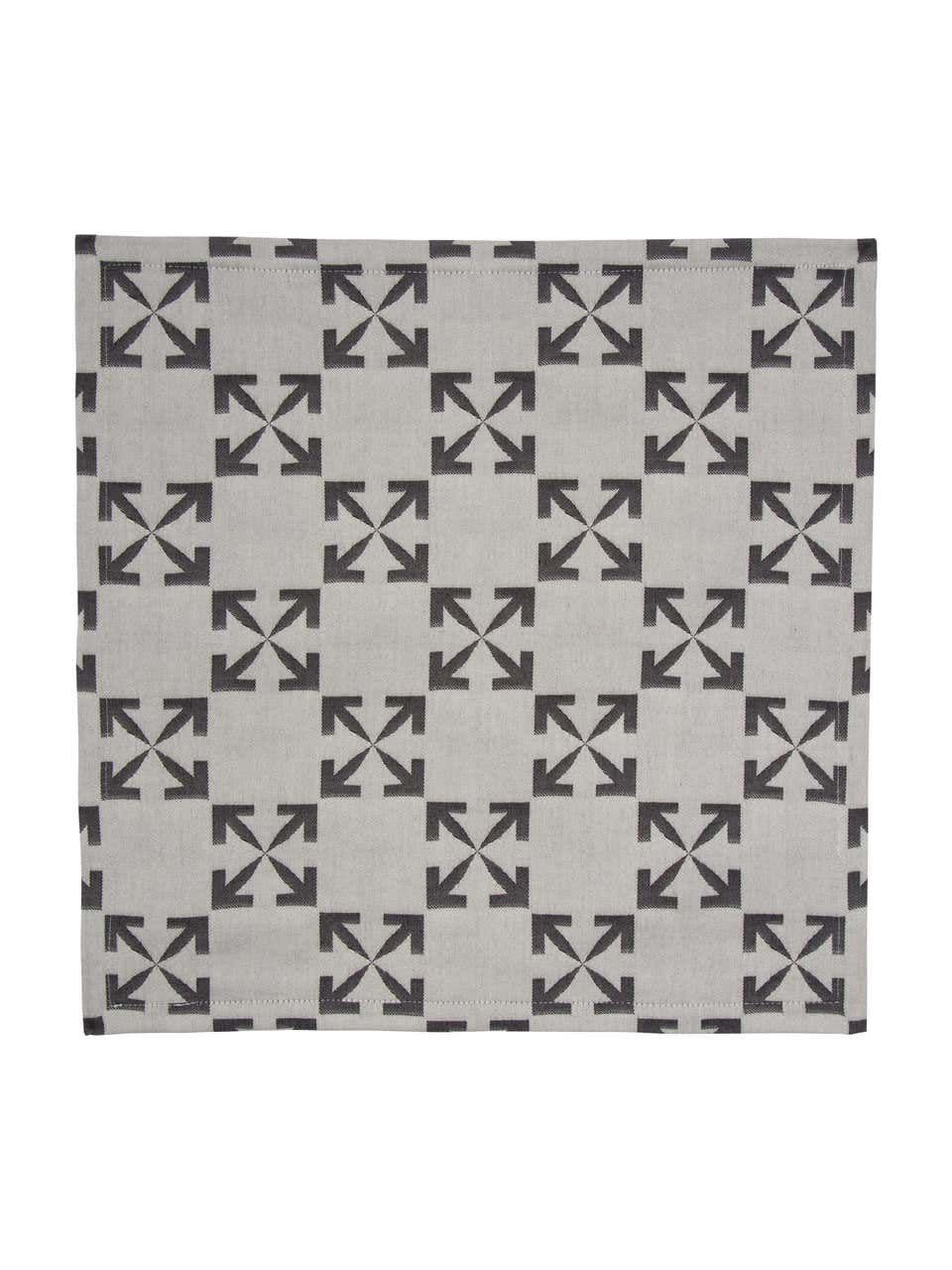 7) Off-White Arrow Patern Table Mat Set White Black