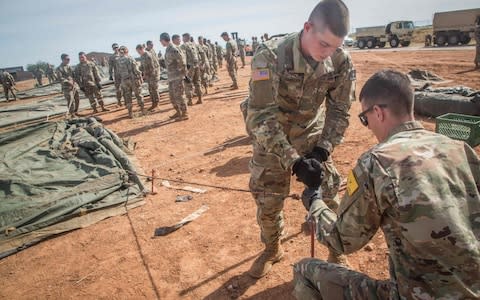 The "Tent City" will house numerous soldiers for Operation Faithful Patriot, the deployment of military personnel to the border - Credit: AFP