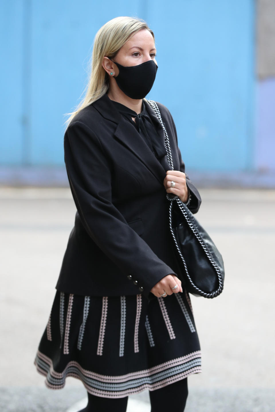 Teacher Kandice Barber, 35, arrives at Aylesbury Crown Court, Buckinghamshire, where she is appearing accused of engaging in illegal sexual activity with a 15-year-old boy.