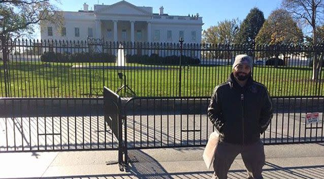 Caputo had been in Washington, DC, for the last few days and had a picture taken of himself outside of the White House on Monday. Source: Facebook.