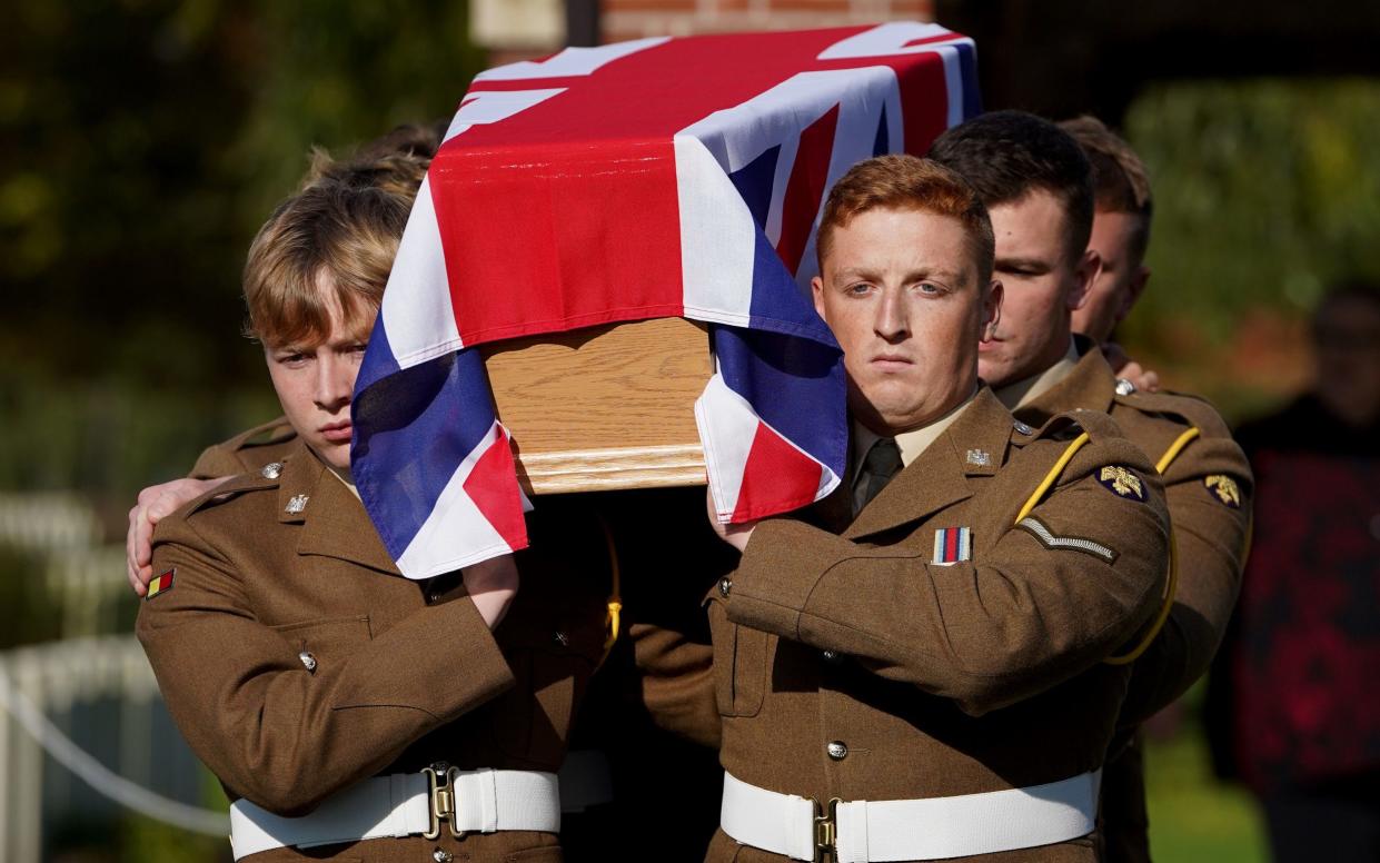 Lance Corporal Robert Cook, who served with 2nd Battalion The Essex Regiment, was finally buried - 106 years after his death - Gareth Fuller/PA Wire