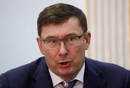 FILE PHOTO: Ukraine's Prosecutor General Lutsenko attends a news briefing in Kiev