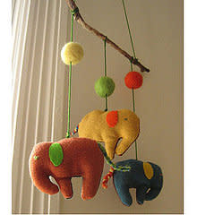 Felted Elephants Baby Mobile