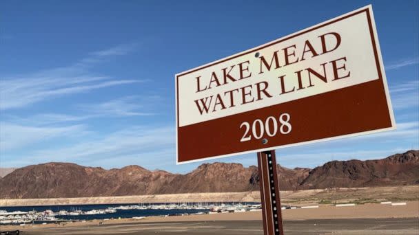 PHOTO: Lake Mead's water levels have reached historic lows due to a drought from the Colorado River. (ABC News)