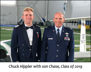 From left, Chase and Chuck Hippler each left a solid mark at their shared alma mater: the U.S. Air Force Academy in Colorado Springs, Colorado