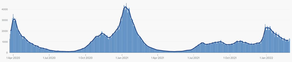 There was an average of 142 hospitalisations on 31 December during the peak of Omicron
