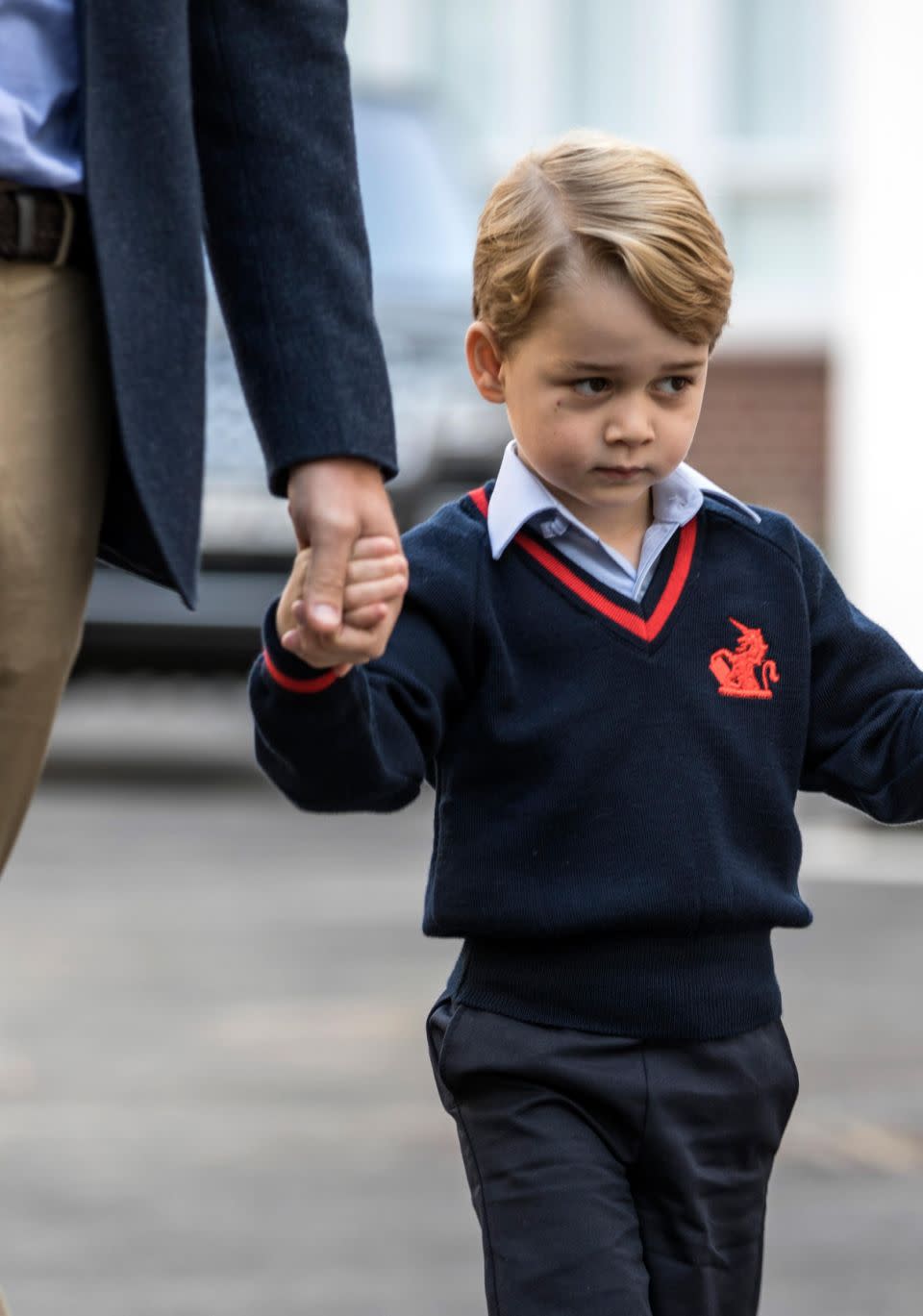 The royal was just like any other nervous four-year-old on their first day of school. Source: Getty