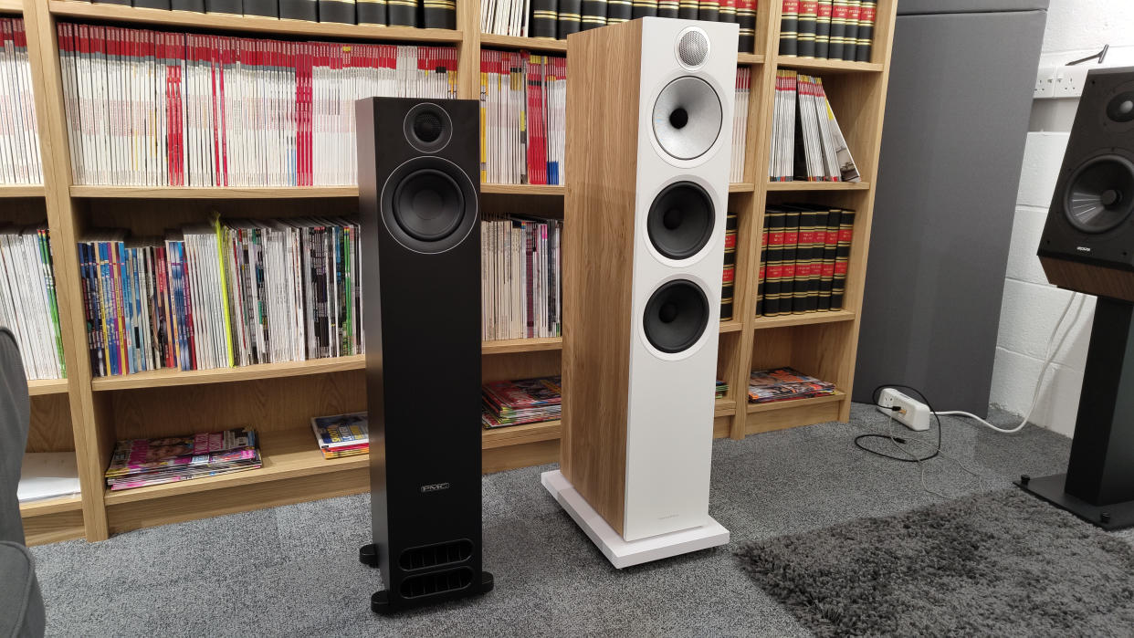  PMC Prodigy 5 alongside Bowers & Wilkins 603 S3 towers. 