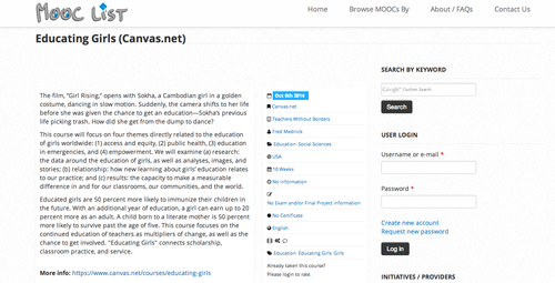 MOOCs screenshot