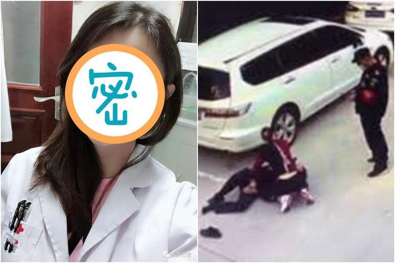 中國一名社區保全突然全身抽搐，一名醫師正巧經過趕往急救，這名醫師也瞬間爆紅。（翻攝微博）