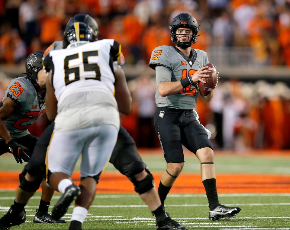 Oklahoma State quarterback Gunnar Gundy threw for 128 yards and two touchdowns in last Saturday's 63-7 win over Arkansas-Pine Bluff.